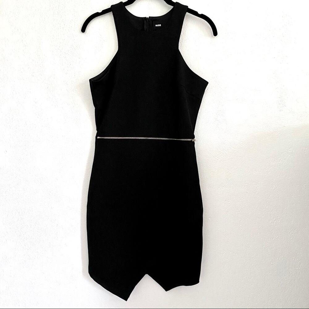 Nude Clothing Black Zipper Front Dress Size Medium